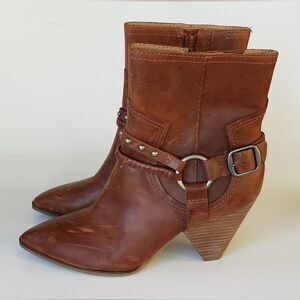 Lucky Brand Majoko Brown Short Leather Boot Size 7 M